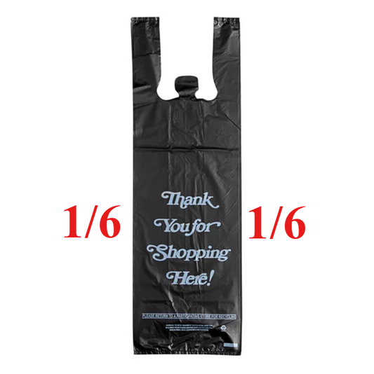 1/6 Black Thank You Shopping Bag