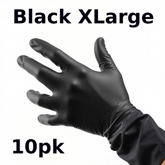 Gloves Xlarge Black Nitrile 100 x 10pck