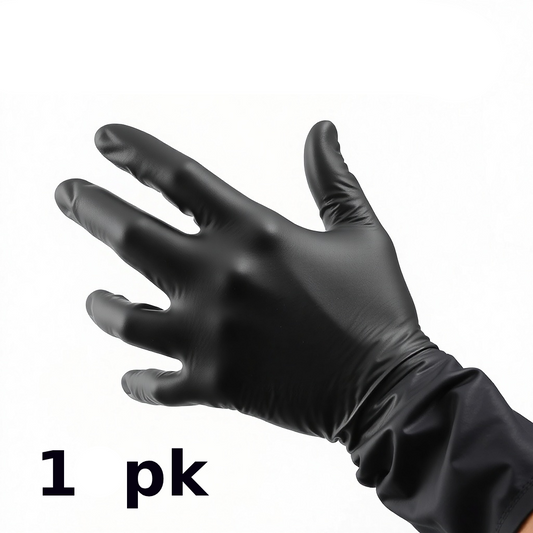 Gloves Black Nitrile 1 Pack x 100Ct all seizes