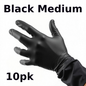 Gloves Medium Black Nitrile 100 x 10pck