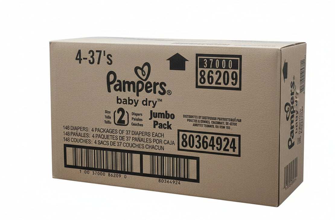 Pampers Baby Dry Diapers Size 2 37ct 4Pack