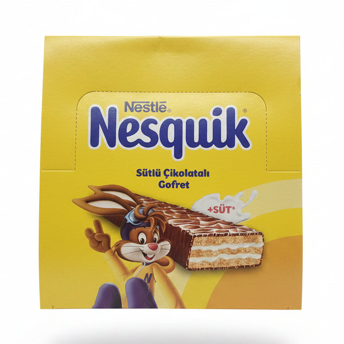 Nestle Nesquik and Nutella products on a store shelf