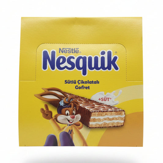 Nestle Nesquik and Nutella products on a store shelf