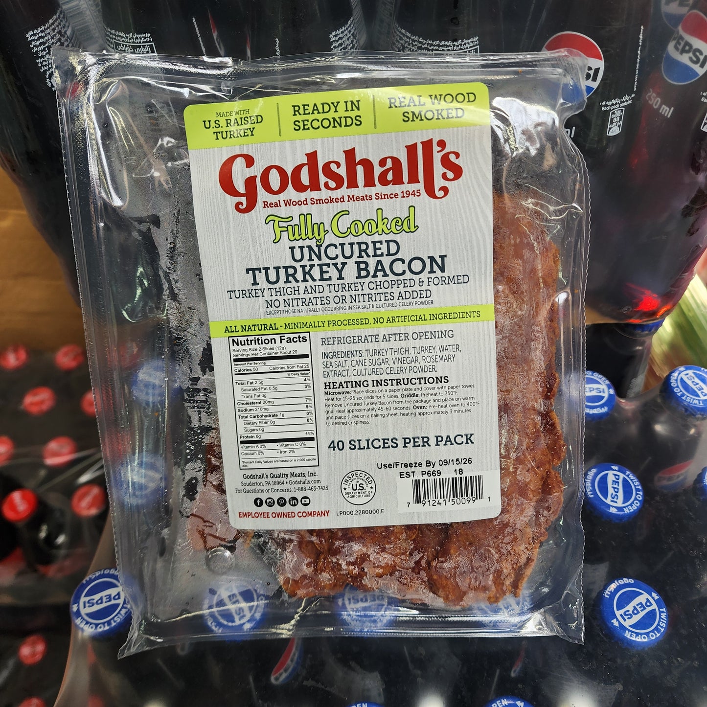 Godshalls Turkey Bacon Slab 1 bag