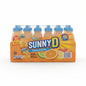 Sunny D orange juice boxes in a 30-pack box with a store shelf background.