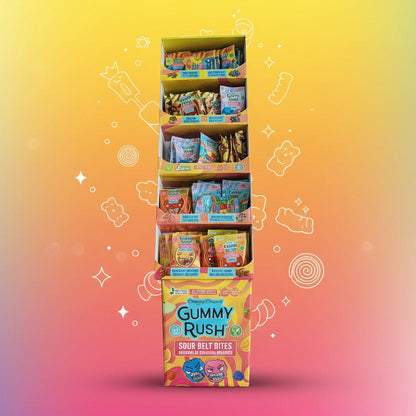 Cheery Chews Gummy Rush Sour Belt Bites 7.2 Kg 120Pcs (8x15)