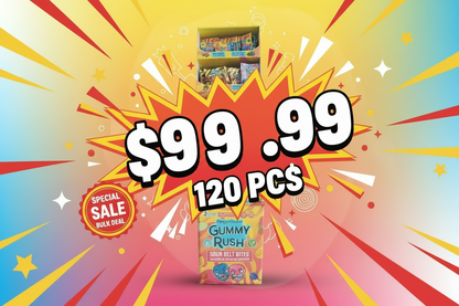 Cheery Chews Gummy Rush Sour Belt Bites 7.2 Kg 120Pcs (8x15)