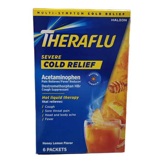 Theraflu Day Time Severe Cold Relief Medicine Powder, 6*3Ct