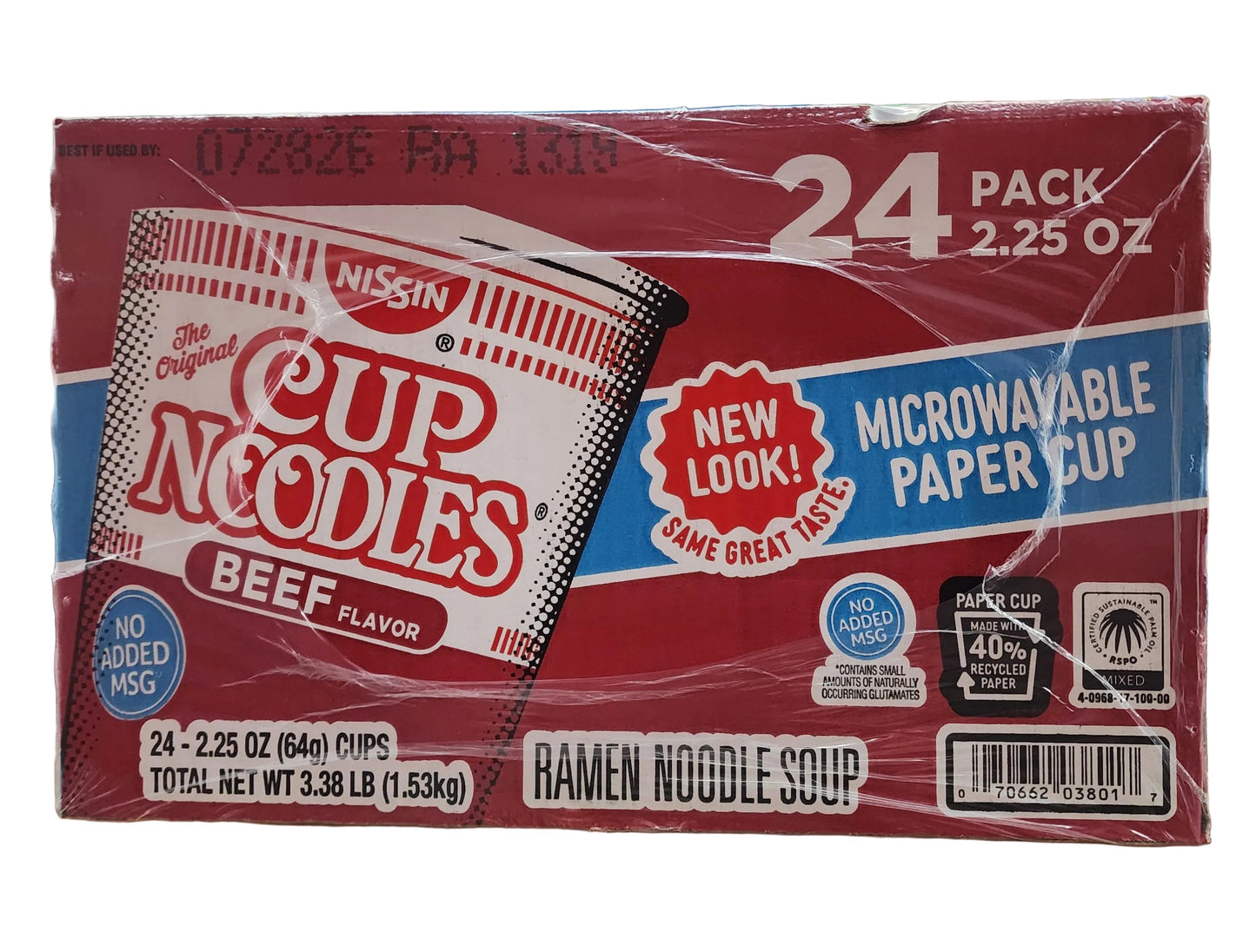 Nissin Cup Noodles Beef 2.5Oz 24Pack
