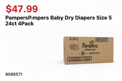 Pampers Baby Dry Diapers Size 5 24ct 4Pack