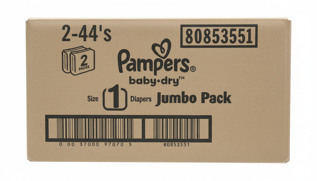 Pampers Baby Dry Diapers Size 1 44ct 2Pack