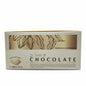 Box of luxury chocolate with a blurred store shelf in the background