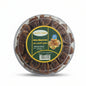 Stack of plastic containers with dates inside, labeled 'Al Rawabi Dates'.