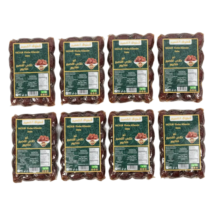 Eight packages of 'Makanan Khas Indonesia' on a white background