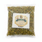 Packaged green raisins with a label on a white surface