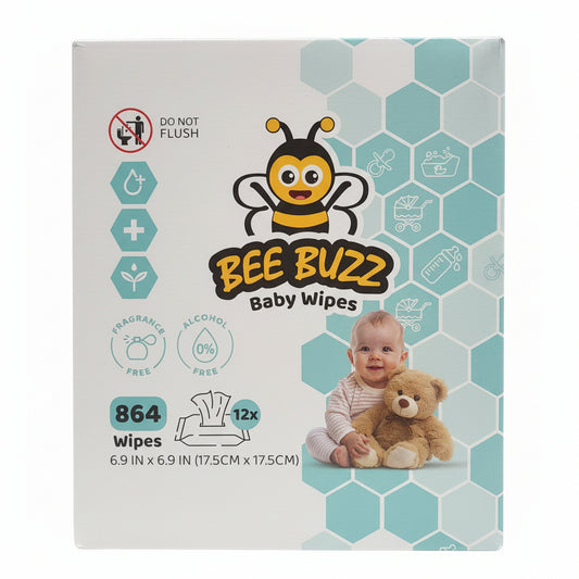 Bee Buzz Baby Wipes 12pk