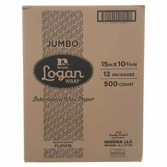 Logan Wrap Jumbo Paper Interfolded Deli Wax Paper 10.75in x 15in MC 12pk