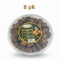 Container of dates with a label and '8 pk' text on a white background