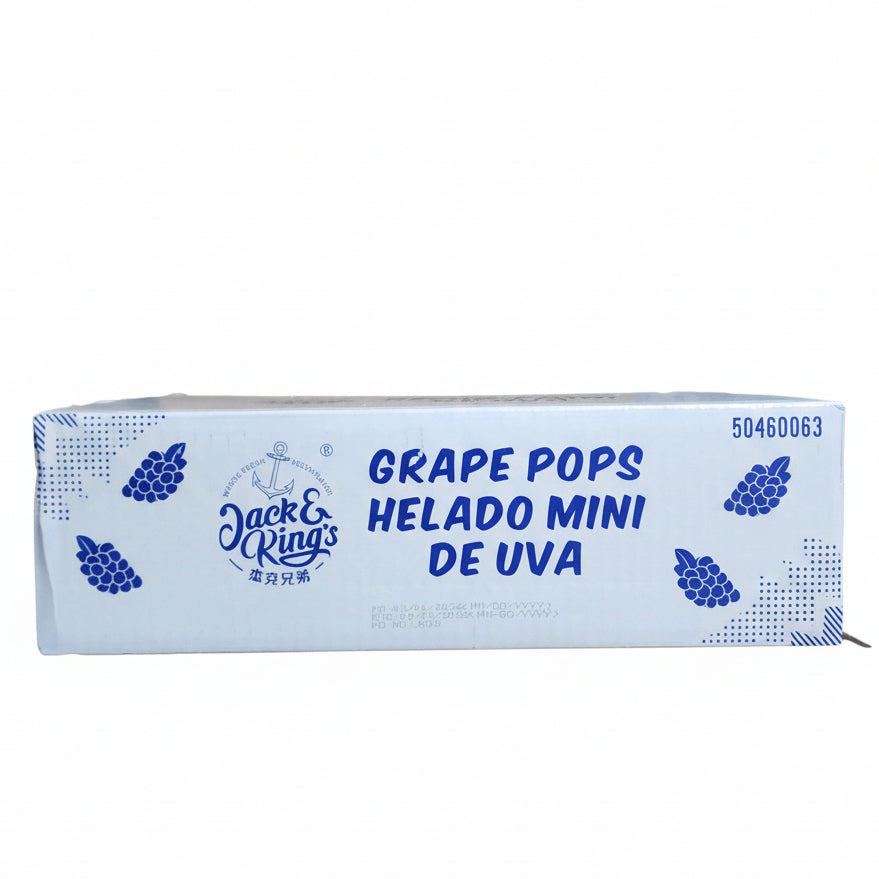 Box of Jack & Jones grape pops ice cream with boxes in the background