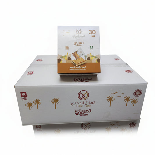 Product packaging with brand logo in a warehouse setting
