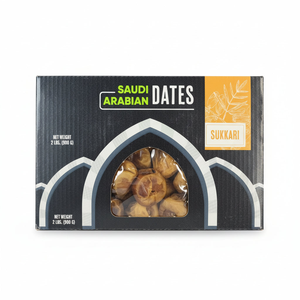 Box of Saudi Arabian dates on a laptop keyboard