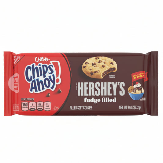 Chips Ahoy Chewy Cookies with Hershey Fudge Filling Family Size 9.6oz