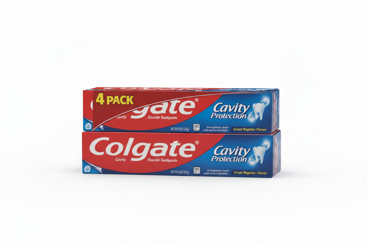 Colgate Cavity Protection Toothpaste with Fluoride Regular Flavor 8oz 4Pack
