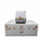Product packaging with brand logo in a warehouse setting