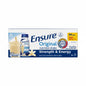 Ensure Original nutrition shake Strength & Energy 24-pack box in vanilla flavor, shown on a plain white background with a small red arrow pointing upward near the top of the frame.