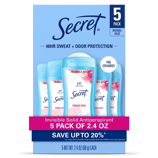 Secret Invisible Solid Powder Fresh 2.6oz 5pk.