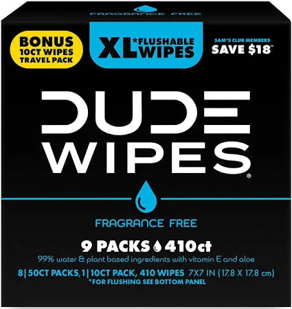 Dude Wipes XL Flushable Wipes 50ct (8 Pack)