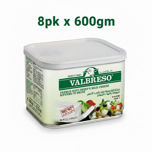 Valbreso French Soft Sheep Milk Cheese 600gm X 8pk
